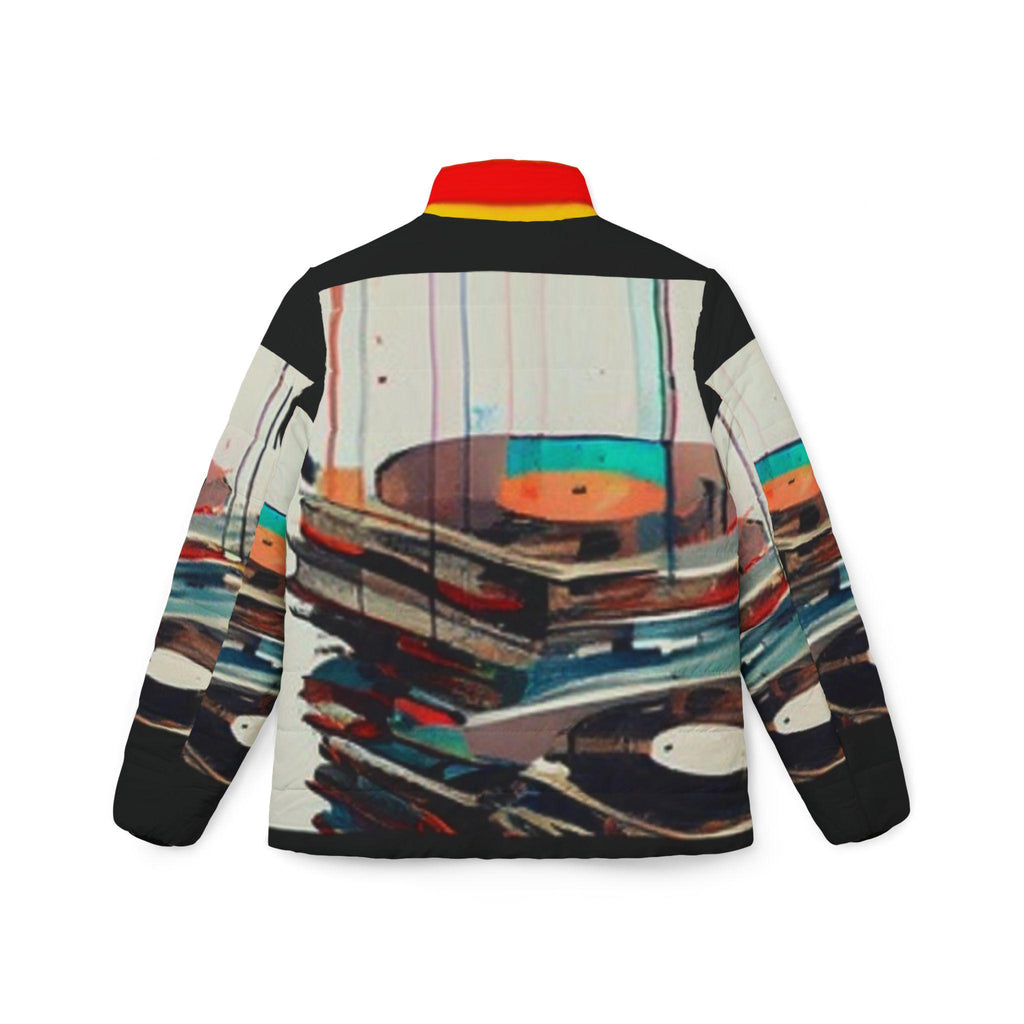Records on Records Puffer Jacket (AOP)