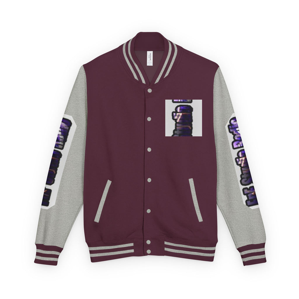 FnF Studio Radio Purple Retro Graphic Letterman Jacket