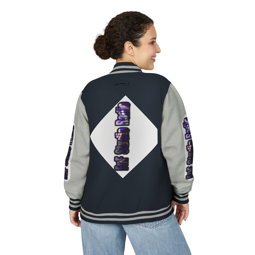 FnF Studio Radio Purple Retro Graphic Letterman Jacket