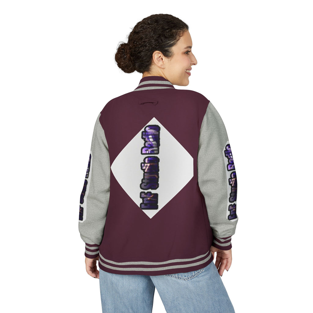 FnF Studio Radio Purple Retro Graphic Letterman Jacket