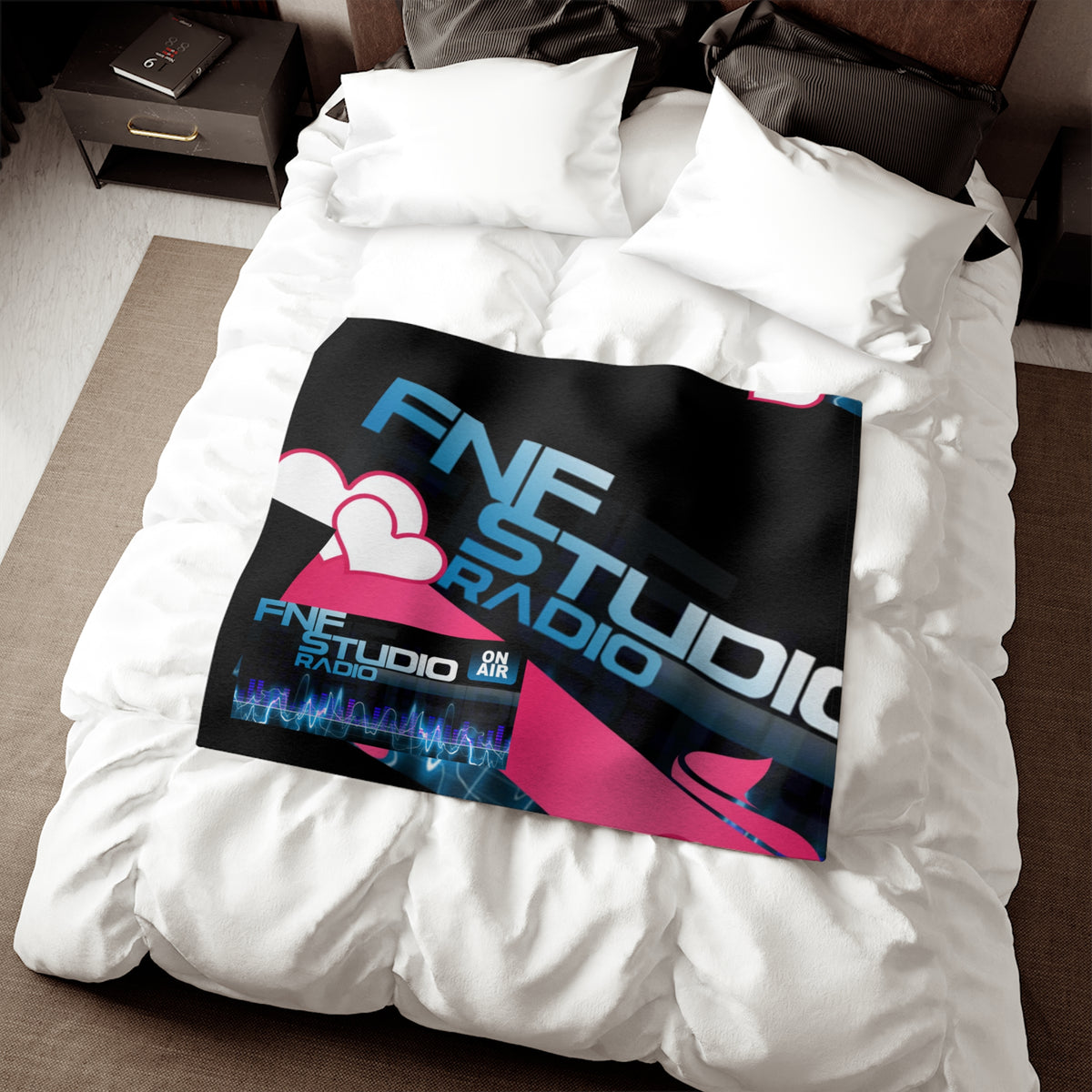 FnF Studio Radio Pink Heart Sweatshirt Blanket