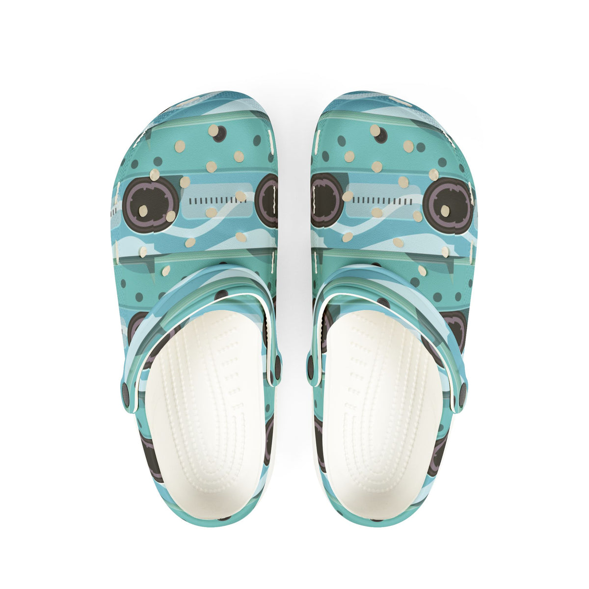 FnF Studio RadioRetro Boombox Pattern Clogs
