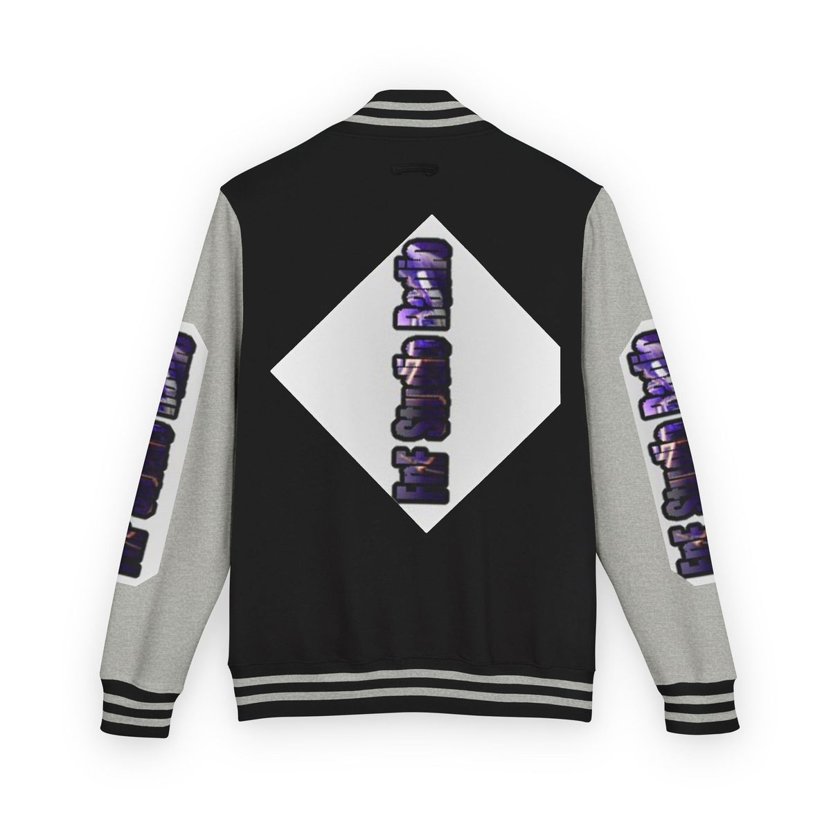 FnF Studio Radio Purple Retro Graphic Letterman Jacket