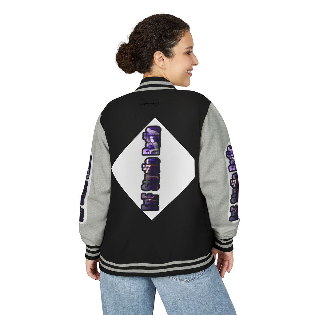 FnF Studio Radio Purple Retro Graphic Letterman Jacket