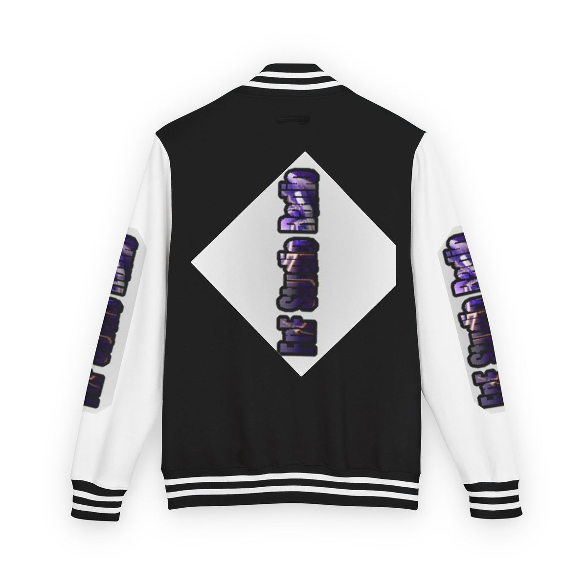 FnF Studio Radio Purple Retro Graphic Letterman Jacket