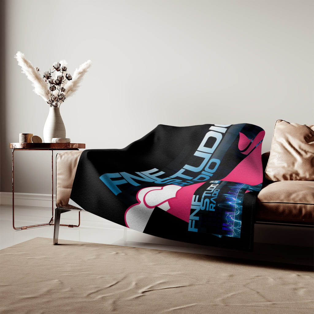 FnF Studio Radio Pink Heart Sweatshirt Blanket