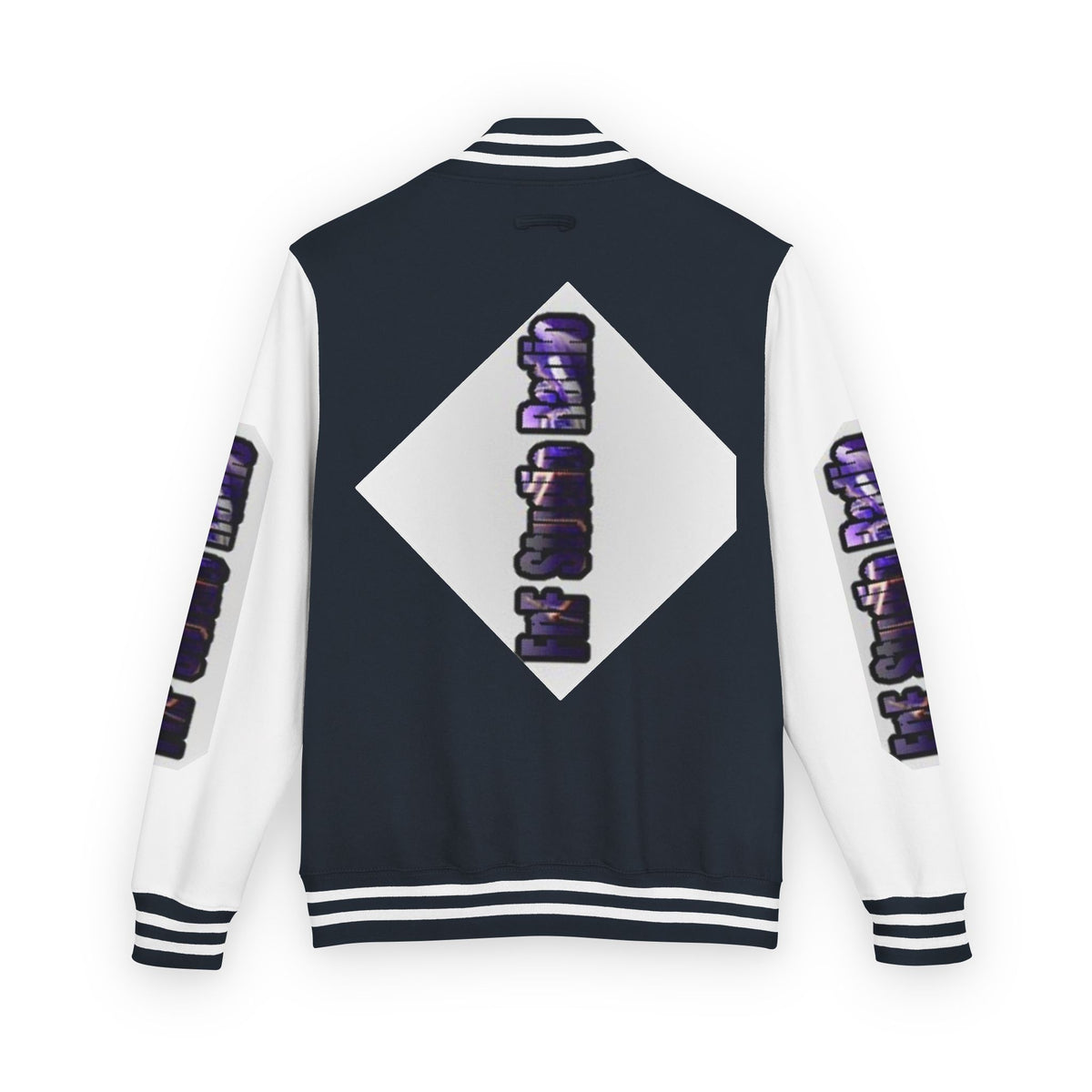 FnF Studio Radio Purple Retro Graphic Letterman Jacket