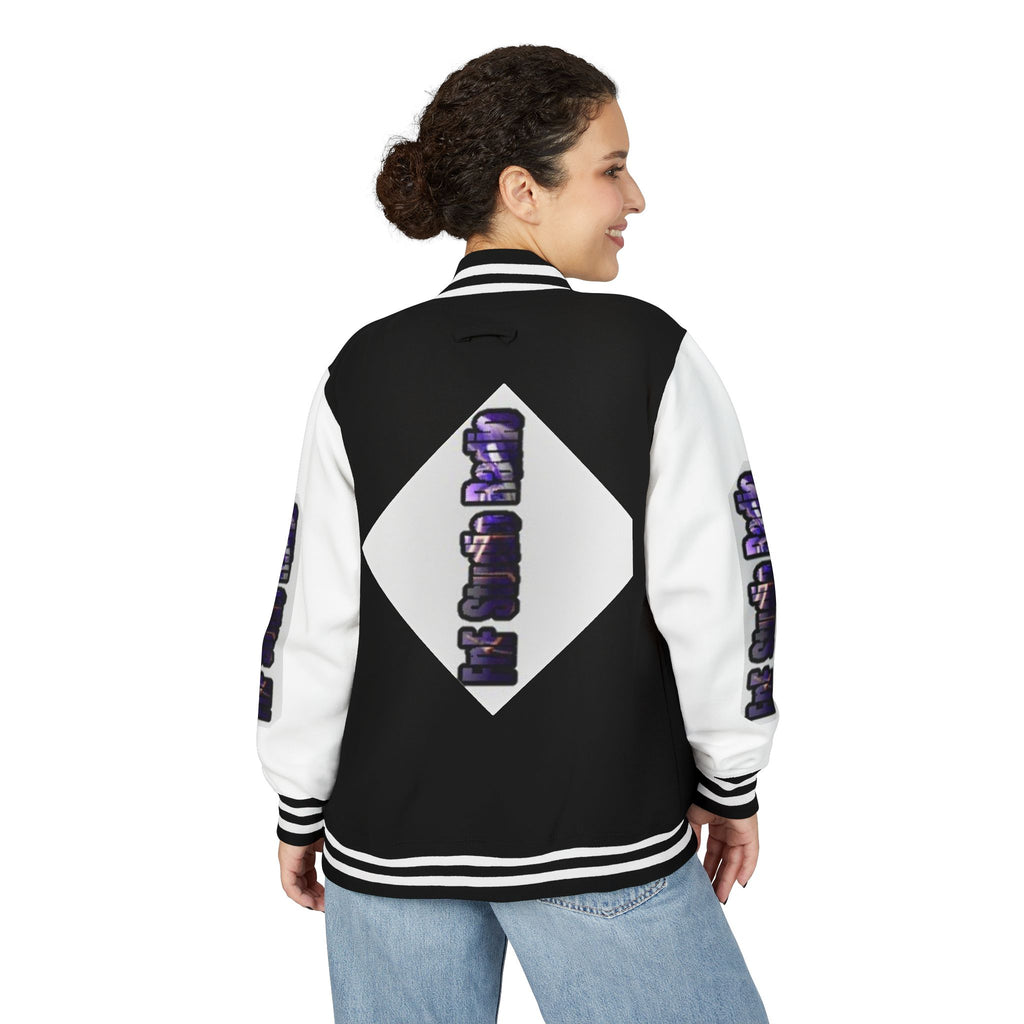 FnF Studio Radio Purple Retro Graphic Letterman Jacket