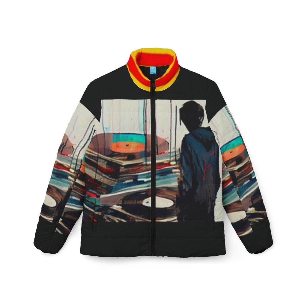 Records on Records Puffer Jacket (AOP)